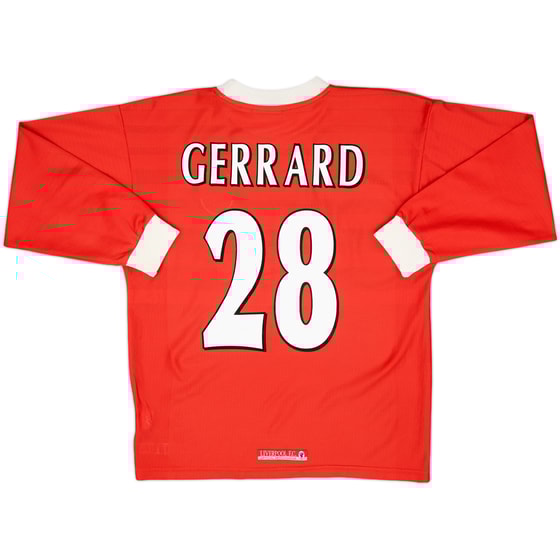 1998-00 Liverpool Home L/S Shirt Gerrard #28 - 6/10 - (M)