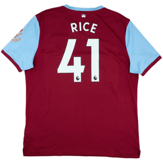 2019-20 West Ham Home Shirt Rice #41 - 9/10 - (XXL)