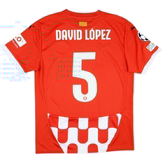 2024-25 Girona Match Issue Champions League Home Shirt David López #5