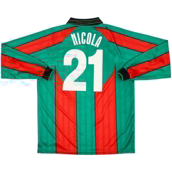 2001-02 Ternana Home L/S Shirt Nicola #21 - 9/10 - (XXL)