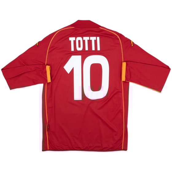 2008-09 Roma Home L/S Shirt Totti #10 - 6/10 - (M)