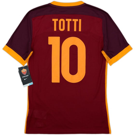 2015-16 Roma Authentic Home Shirt Totti #10 (S)
