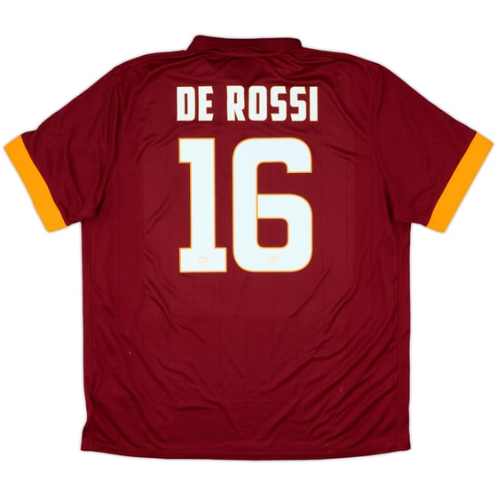 2014-15 Roma Home Shirt De Rossi #16 - 9/10 - (XXL)