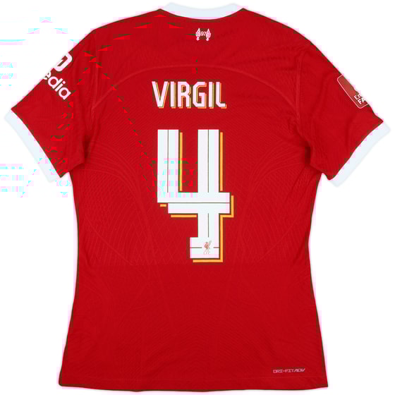 2023-24 Liverpool Match Issue FA Cup Home Shirt Virgil #4