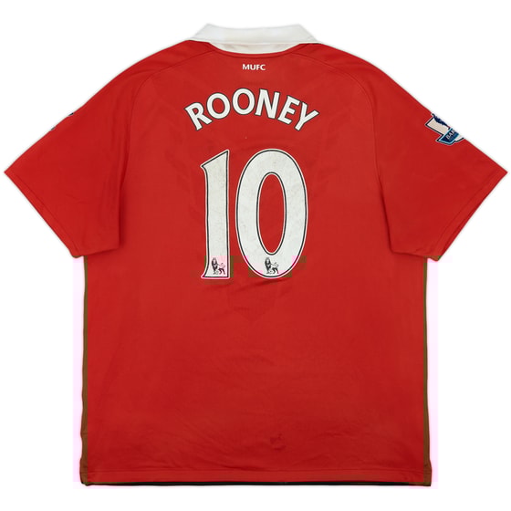 2010-11 Manchester United Home Shirt Rooney #10 - 5/10 - (XL)