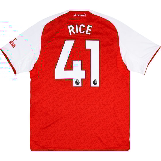 2025-26 Arsenal Authentic Home Shirt Rice #41