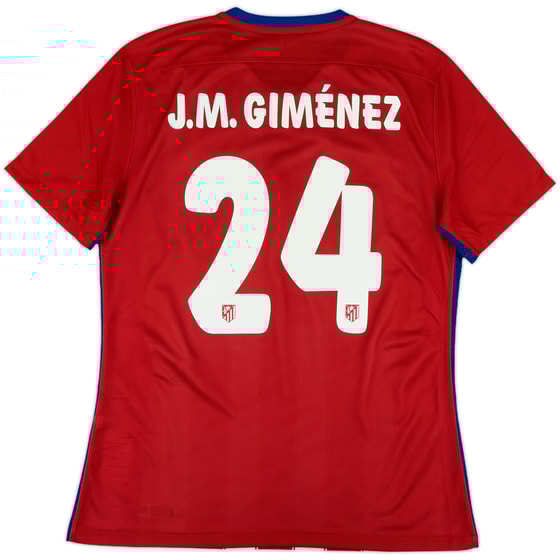 2015-16 Atletico Madrid Player Issue Home Shirt J.M.Gimenez #24 - 10/10 - (L)