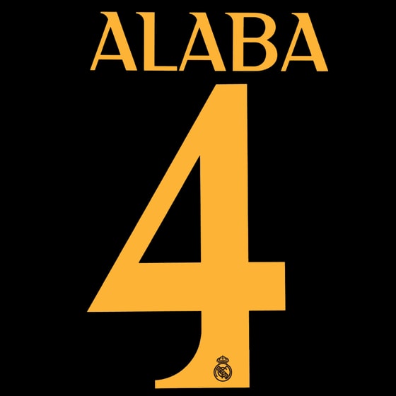 2023-24 Real Madrid Away/Third Cup Alaba #4 Name Set