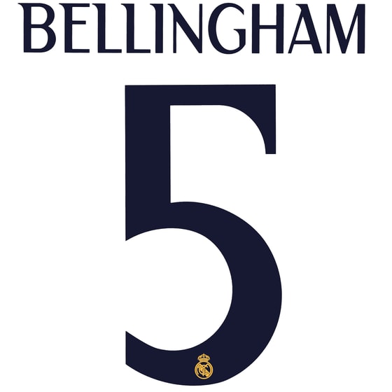 2023-24 Real Madrid Home Cup Bellingham #5 Kids Name Set