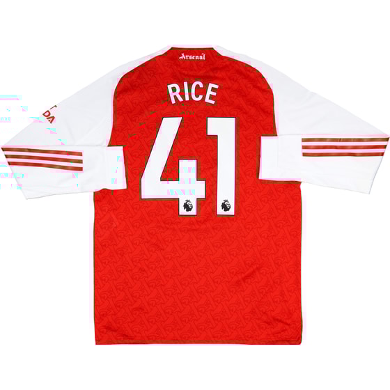 2025-26 Arsenal Authentic Home L/S Shirt Rice #41