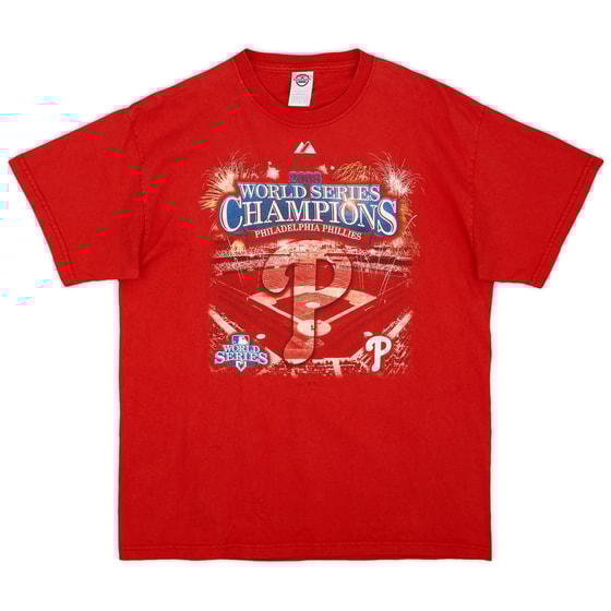 2008 Philadelphia Phillies World Series Champions Majestic Tee - 7/10 - (L)