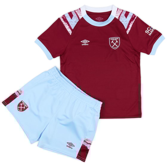 2022-23 West Ham Home Shirt & Shorts Kit (Little Kids)