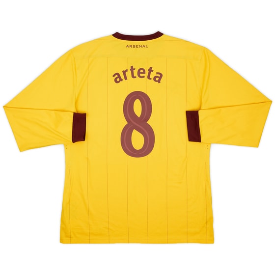 2010-13 Arsenal Player Issue Away L/S Shirt Arteta #8 - 8/10 - (XL)