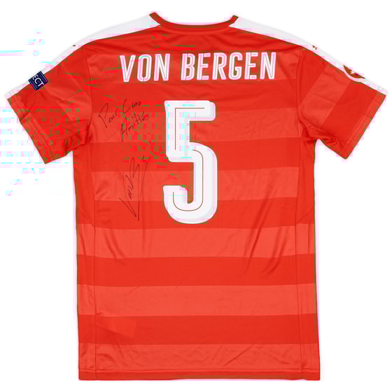 2016-17 Switzerland Match Issue Signed European Championship Home Shirt von Bergen #5