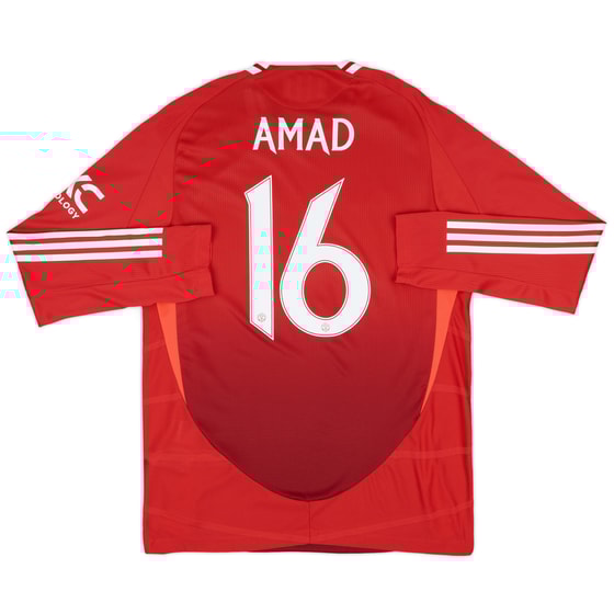 2024-25 Manchester United Authentic Home L/S Shirt Amad #16