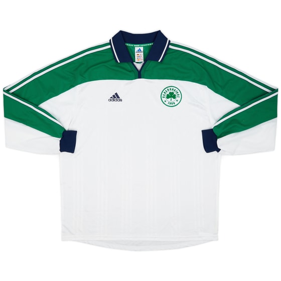 2000-01 Panathinaikos Player Issue Away L/S Shirt - 8/10 - (XL)