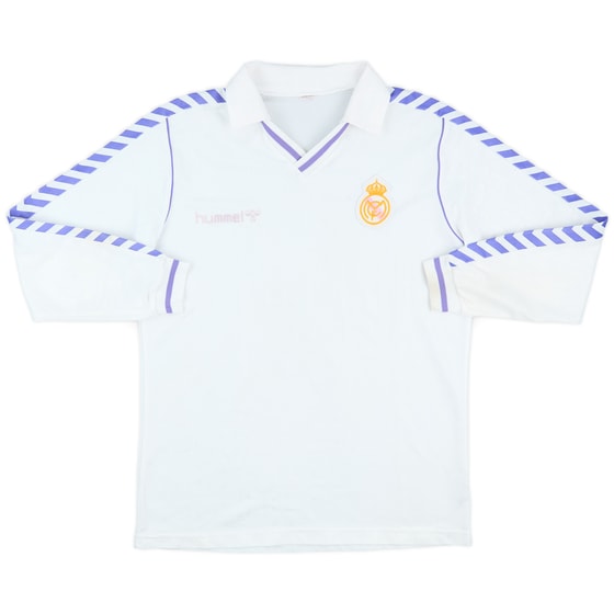 1986-88 Real Madrid Home L/S Shirt - 7/10 - (XL)