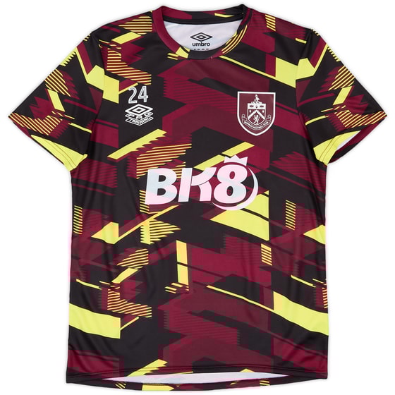 2023-24 Burnley Player Issue Pre-Match Shirt #24 (Cullen) - As New - (S)