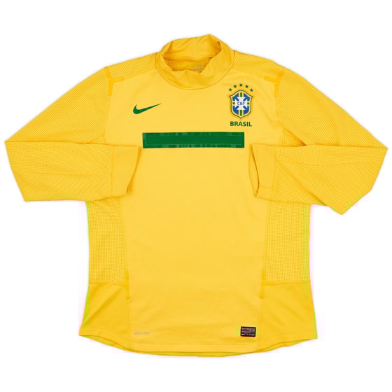 2011 Brazil Player Issue Home L/S Shirt - 9/10 - (XXL)
