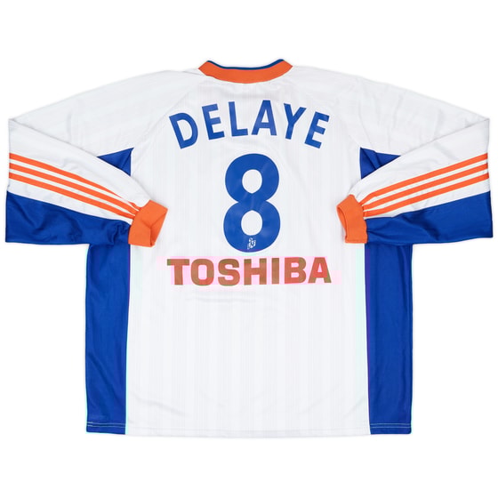 1999-00 Montpellier Away L/S Shirt Delaye #8 - 8/10 - (XL)