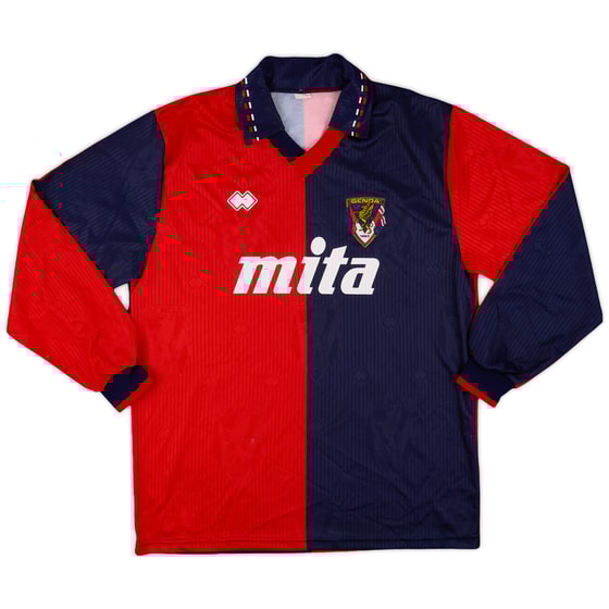 1991-92 Genoa Match Worn Home L/S Shirt #4 (Ferroni)