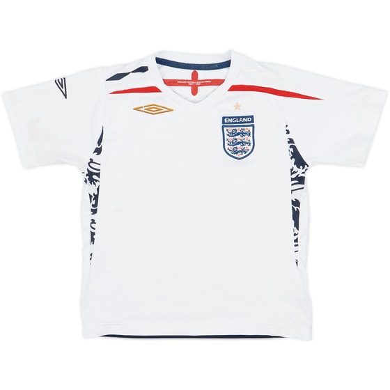2007-09 England Home Shirt - 5/10 - (4-5 Years)