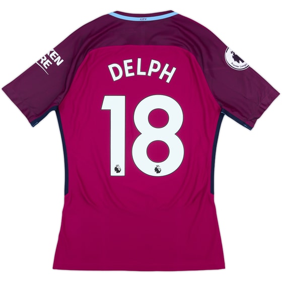 2017-18 Manchester City Match Issue Away Shirt Delph #18