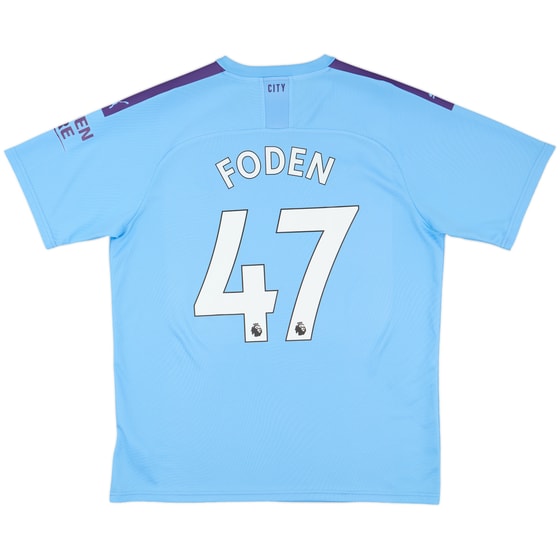 2019-20 Manchester City Home Shirt Foden #47 - 9/10 - (XL)
