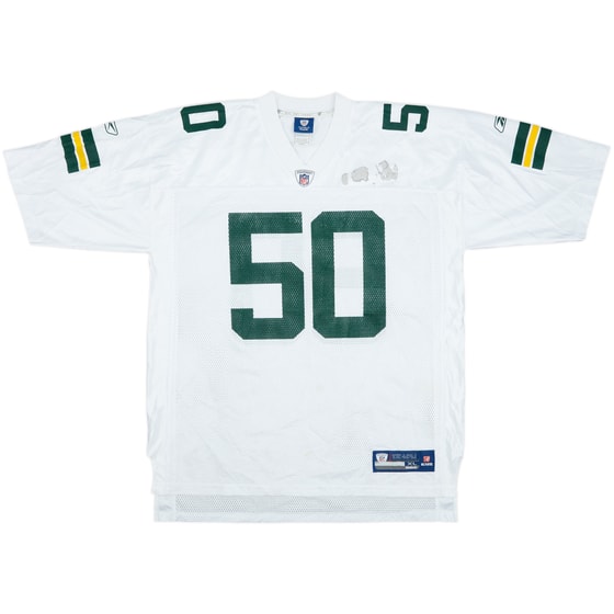 2008-11 Green Bay Packers Hawk #50 Reebok On Field Away Jersey - 4/10 - (XL)