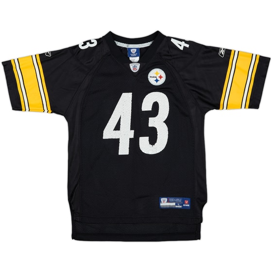2008-11 Pittsburgh Steelers Polamalu #43 Reebok On Field Home Jersey - 6/10 - (L.Boys)