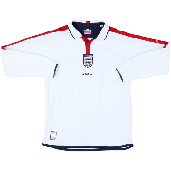 2003-05 England Home L/S Shirt - 6/10 - (L.Boys)