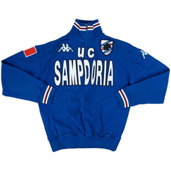 2005-06 Sampdoria Kappa 1/4 Zip Sweat Top - 8/10 - (M)