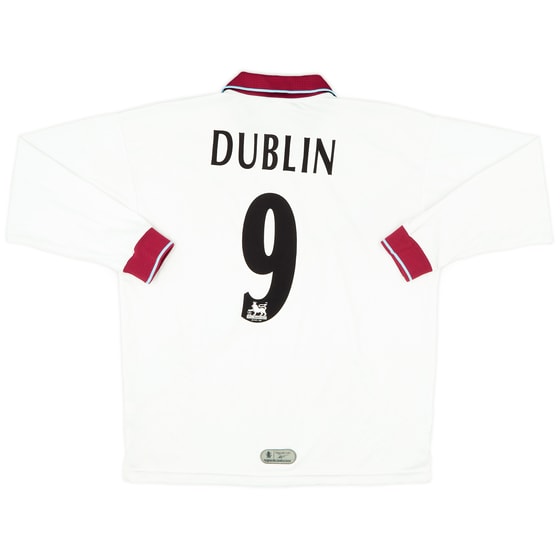 1996-98 Aston Villa Away L/S Shirt Dublin #9 - 6/10 - (L)