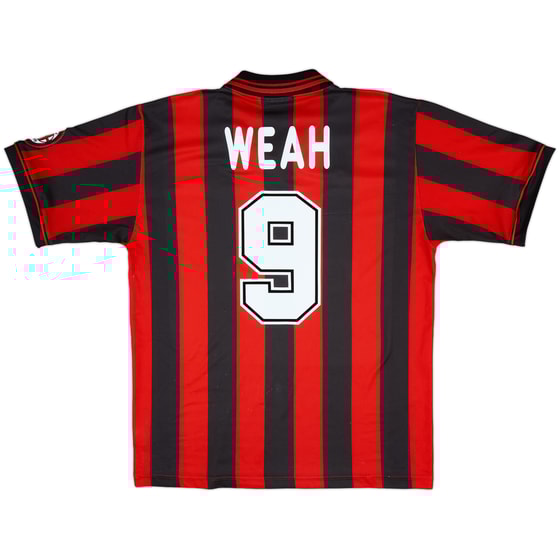 1996-97 AC Milan Home Shirt Weah #9 - 7/10 - (L)