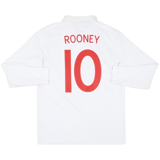 2009-10 England Home L/S Shirt Rooney #10 - 8/10 - (L)