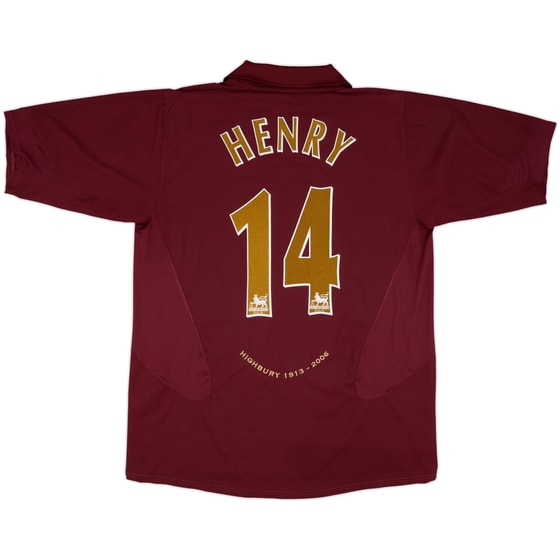 2005-06 Arsenal Home Shirt Henry #14 - 8/10 - (XL)