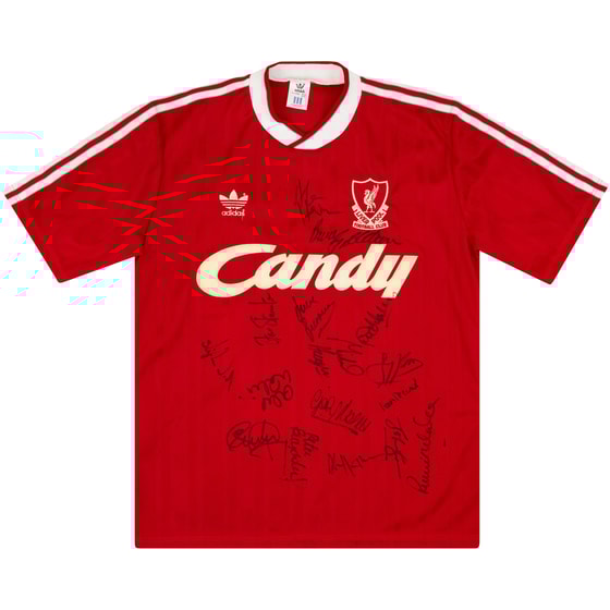 1988-89 Liverpool Match Issue Signed Home Shirt #2