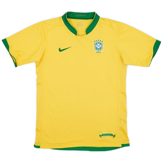 2006-08 Brazil Home Shirt - 8/10 - (L.Boys)