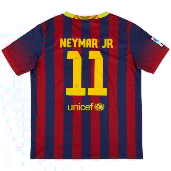 2013-14 Barcelona Home Shirt Neymar Jr #11 - 8/10 - (XL.Boys)