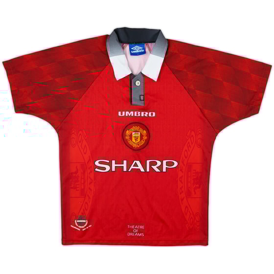 1996-98 Manchester United Home Shirt - 8/10 - (Y)
