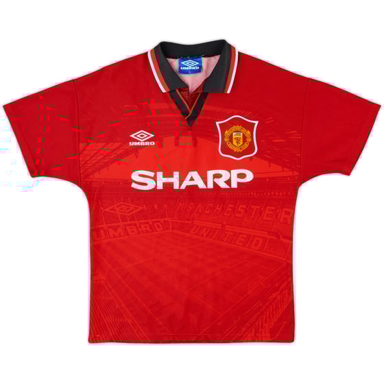 1994-96 Manchester United Home Shirt - 8/10 - (Y)