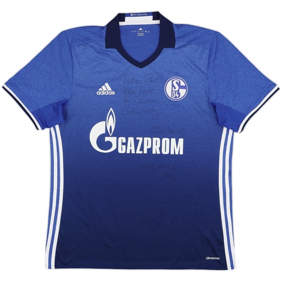 2016-18 Schalke Signed Home Shirt - 7/10 - (L)