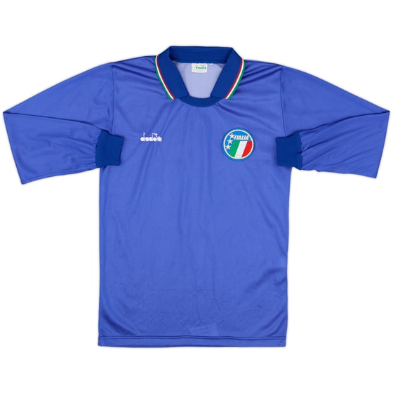 1986-88 Italy Home L/S Shirt - 9/10 - (L.Boys)