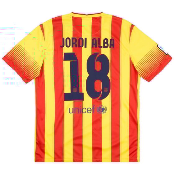 2013-14 Barcelona Away Shirt Jordi Alba #18 (L)