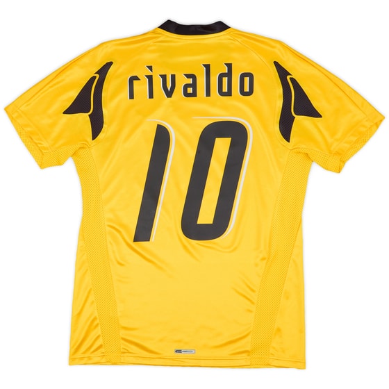 2007-08 AEK Athens Home Shirt Rivaldo #10 - 8/10 - (M)