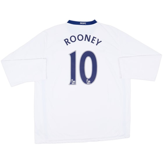 2008-10 Manchester United Away L/S Shirt Rooney #10 - 10/10 - (XXL)