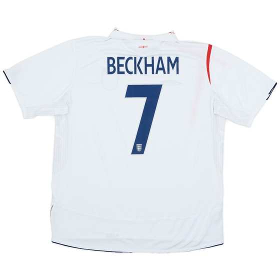 2005-07 England Home Shirt Beckham #7 - 9/10 - (XXL)