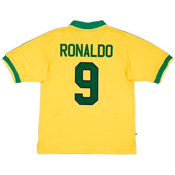 1997-98 Brazil Home Shirt Ronaldo #9 - 9/10 - (L)