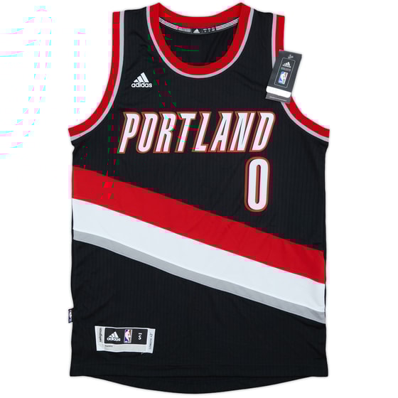 2014-17 Portland Trail Blazers Lillard #0 adidas Swingman Away Jersey (S)
