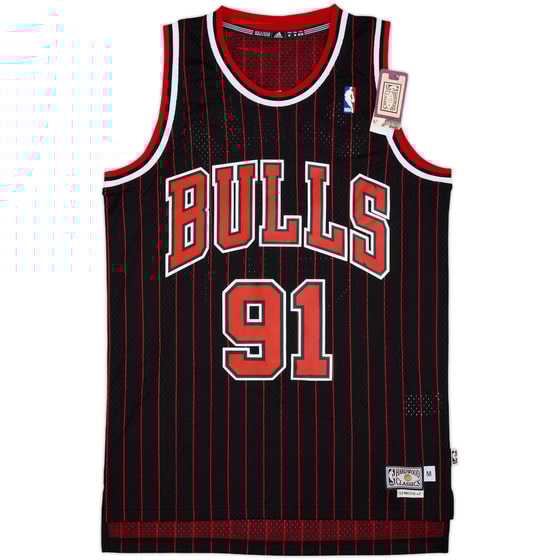 1995-96 Chicago Bulls Rodman #91 adidas Hardwood Classics Swingman Alternate Jersey (M)